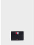 PORTACARTE SINGLE CARD HOLDER IN PEBBLE GRAIN LEATHER, 001 BLACK, thumb