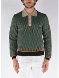 POLO IN MAGLIA VALLEY, 799 GREEN/BROWN/BEIGE, thumb