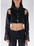 GIACCA CROPPED IN DENIM, 1274 004 WASHED BLACK, thumb