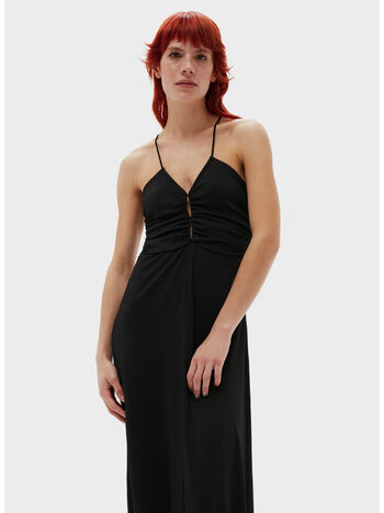 ABITO LUNGO SHINY CREPE, 099 BLACK, small