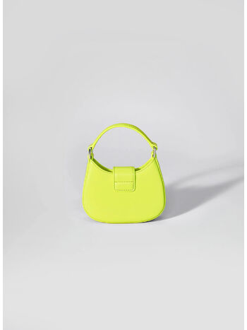 BORSA CURVED BOW MICRO SHOULDER BAG, LIME GREEN, small