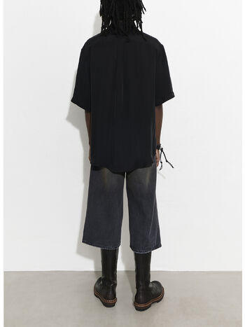 CAMICIA BEYOND SHIRT SHORTSLEEVE, Char Black Dustveil Cupro, small