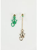 ORECCHINI ASYMMETRIC ANCHOR, 529 GREEN/GOLD, thumb