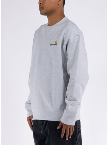 FELPA GIROCOLLO AMERICAN SCRIPT, 482XX ASH HEATHER, small