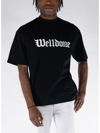 T-SHIRT GOTHIC LOGO PRINT, BLACK, small