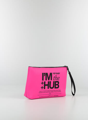 POCHETTE I'M THE HUB, PINKFLUOBLACK, small
