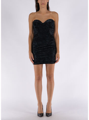 ABITO CORTO IN VELLUTO, 1000 BLACK, small