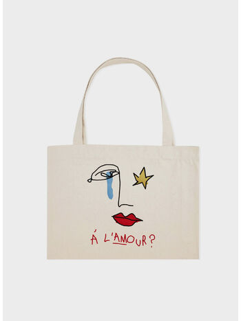 BORSA DA SHOPPING A LAMOUR, BEIGE, small