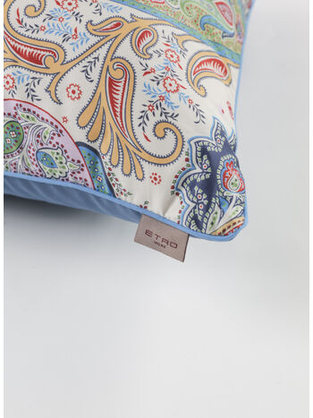 CUSCINO IN RASO DI COTONE PAISLEY, 990 WHITE, small