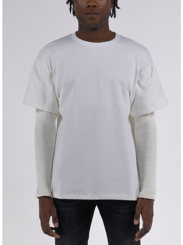 T-SHIRT WAFFLE, 0377 WHITE, large