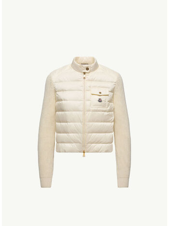 CARDIGAN IMBOTTITO IN LANA CON ZIP, 034, small