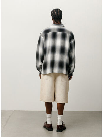 CAMICIA LOOSE WEAVE PLAID, 0008 GREY, small