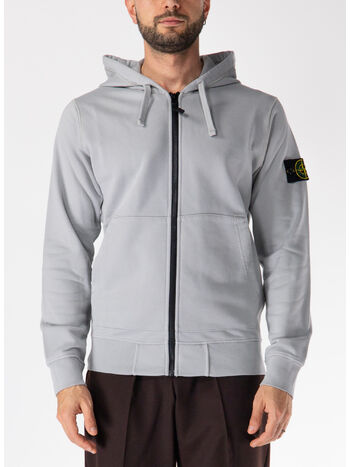 FELPA FULL ZIP CON PATCH LOGO, V0061 GRIGIO PERLA, small