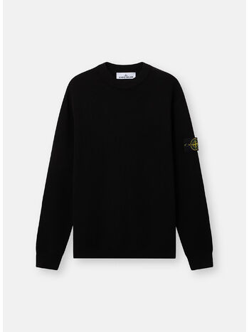 MAGLIONE RIBBED SOFT COTTON, V0029 BLACK, small