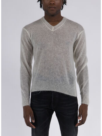 PULLOVER MOHAIR BLEND V NECK, AW003 CHALK, small
