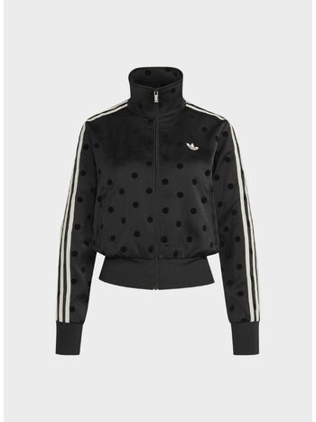 TRACK TOP SATIN POLKA, BLACK, small