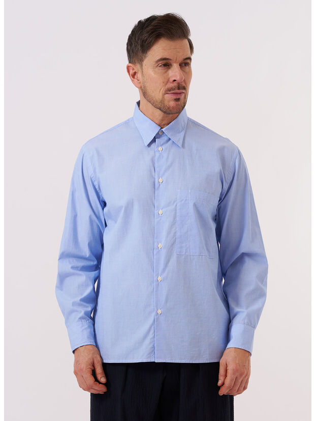 CAMICIA SKY FIL A FIL SQUARE POCKET, SKY, large
