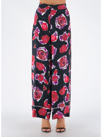 PANTALONI CROPPED CON STAMPA FLOWERS, , small