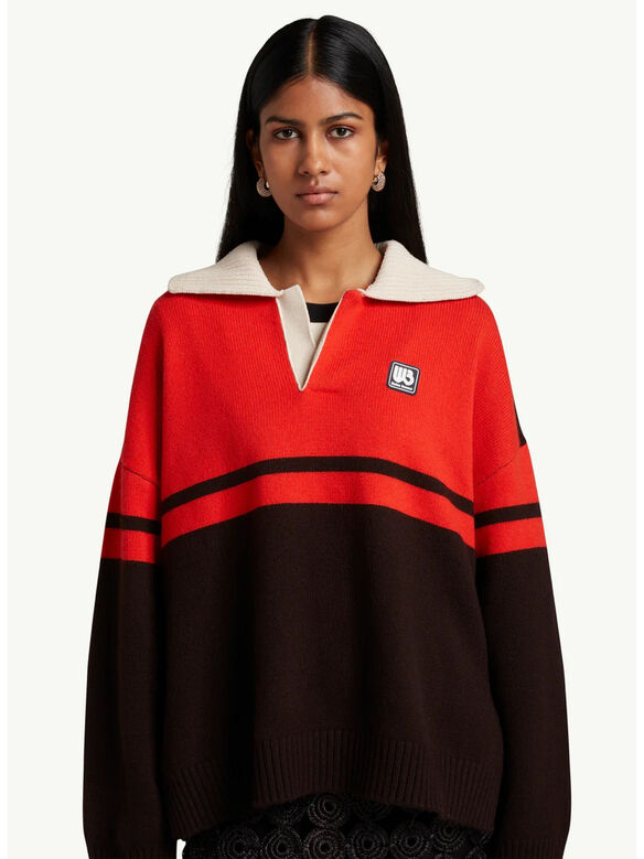 POLO CALM, RED BLACK AND BEIGE, medium