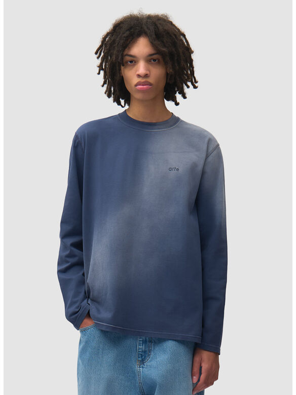 T-SHIRT FADEOUT LONGSLEEVE, 450 NAVY, medium