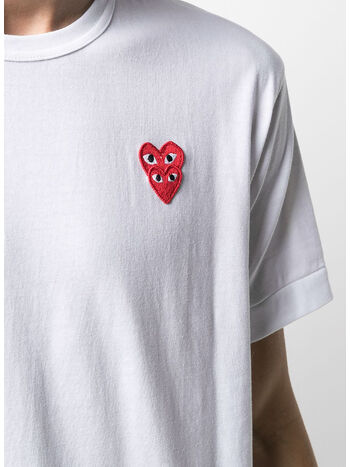 T-SHIRT DOUBLE HEART, WHITE, small