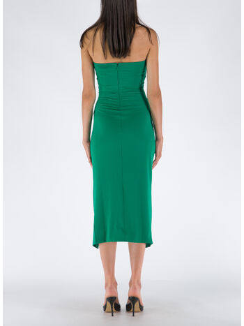 ABITO BRIGHT GREEN JERSEY STRAPLESS RUCHED, BRIGHT GREEN, small