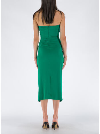 ABITO BRIGHT GREEN JERSEY STRAPLESS RUCHED, , small