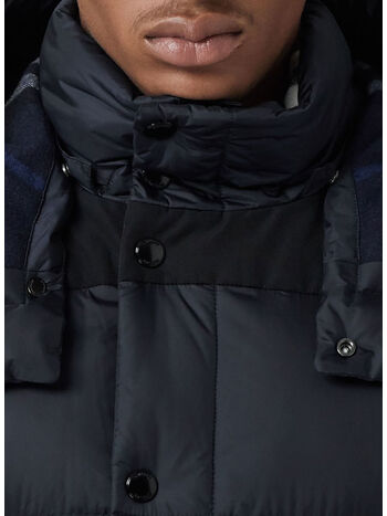 PIUMINO CON CAPPUCCIO E MANICHE STACCABILI, A1222 NAVY, small