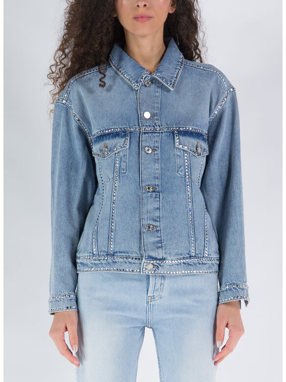 GIACCA CRYSTALLIZED DENIM, INDIGO WASH/CRYSTAL, medium