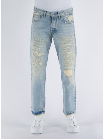 JEANS DESTROYED LIGHT DENIM, , small