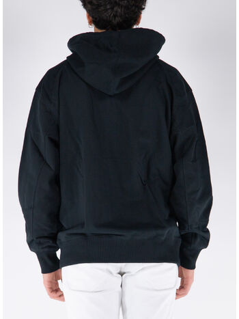 FELPA HOODIE FT CON ZIP, BLACK, small