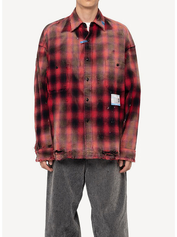 CAMICIA VINTAGE-LIKE CHECK, RED, medium