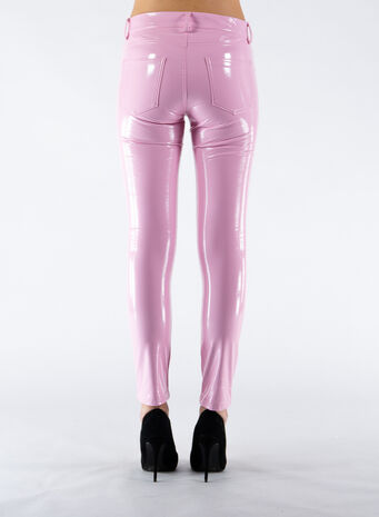 PANTALONE SKINNY VINYL, ROSA, small