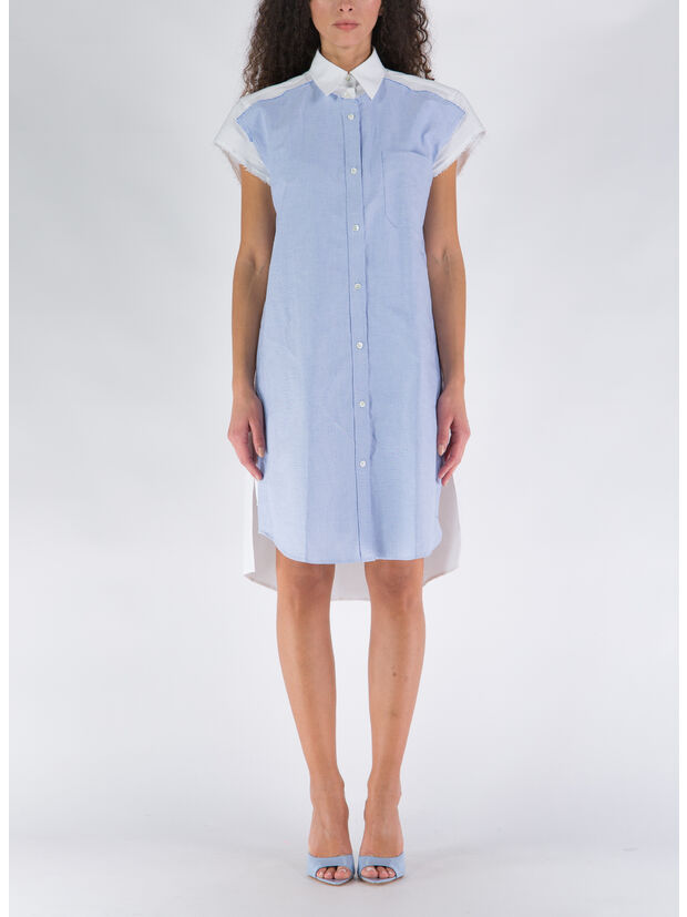 ABITO  DOUBLE LAYER SHIRT, 856 BLUE/WHITE, large