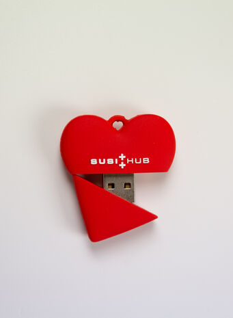 FLASH DRIVE RED HEART SUSIHUB, RED, small
