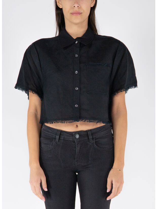 CAMICIA SOLANGE CROPPED, BLACK, large