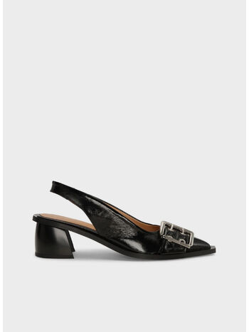 SCARPA FEMININE BUCKLE SLINGBACK PUMP, 099 BLACK, small