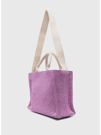 TOTE BAG PICCOLA IN RAFIA NATURALE, 00C04, small