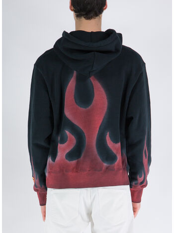 FELPA HERON TIMES FLAMES HOODIE, 1025 BLACK RED, small