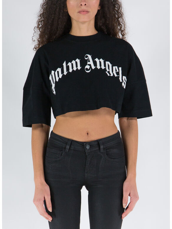 FELPA CURVED LOGO BACK ZIP CROPPED, 1001 BLACK WHITE, medium