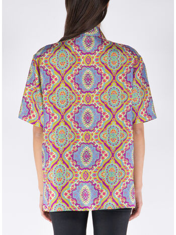 CAMICIA IN SETA STAMPATA, X0880 AZZURRO, small