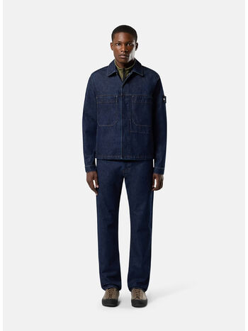 BIKER JACKET DENIM-RINSED, VJ201  BLUE RINSE, small