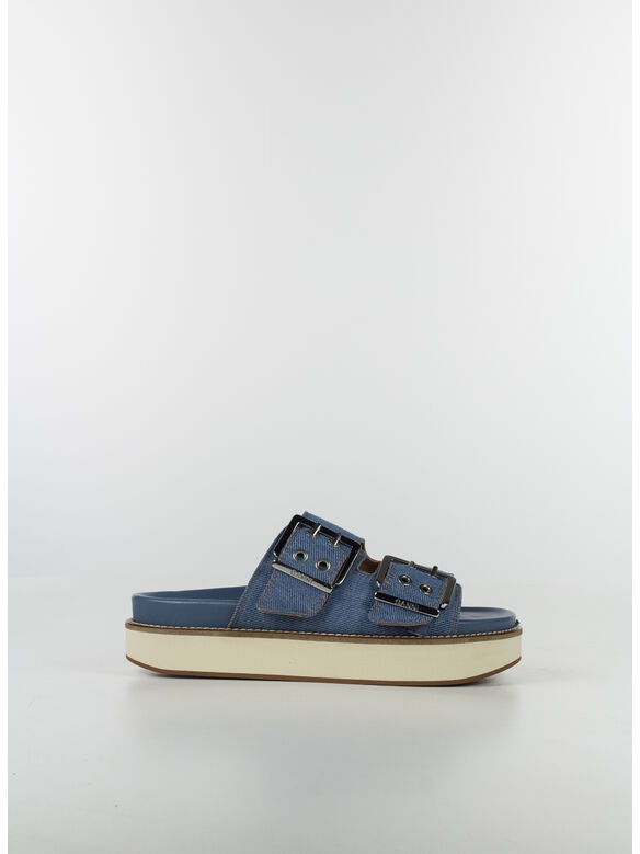 SANDALO WIDE WELT CHUNKY BUCKLE FLAT, 630 DENIM, medium