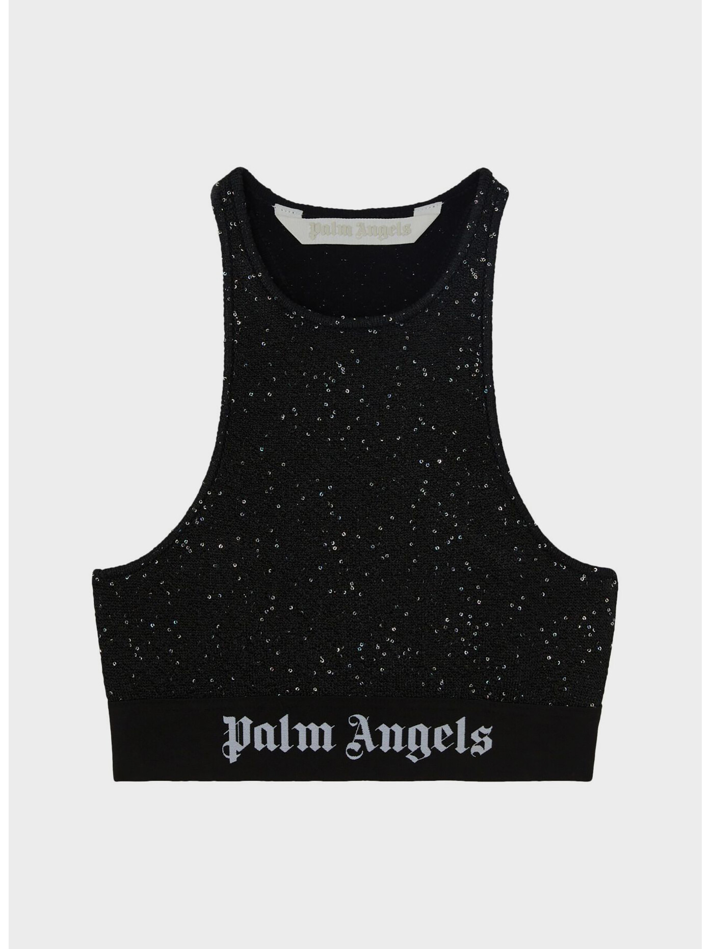 パンツ PALM ANGELS WOMEN Soiree Knit Logo Pants Black/White PALM ANGELS WOMEN Soiree Knit Logo Pants Black/White