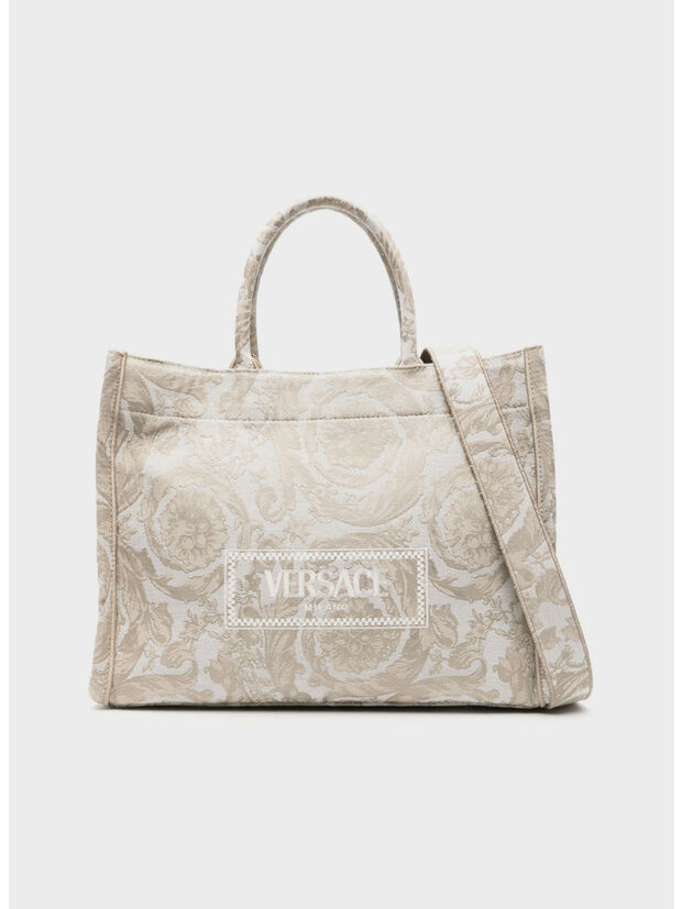 BORSA TOTE EMBROIDERY JACQUARD BAROCCO, 2KF4V BEIGE, large