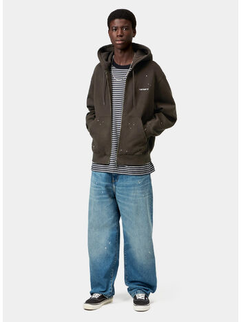 FELPA HOODED PAINTER, 47EJ Tobacco, destroy wash, splatter, small