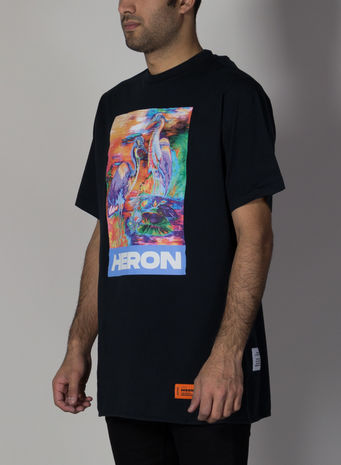 T-SHIRT OVER HERON COLORS, BLACK/MULTI, small