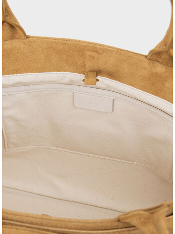 BORSA TOTE BROCLE, TOFFEE FRINGE, small