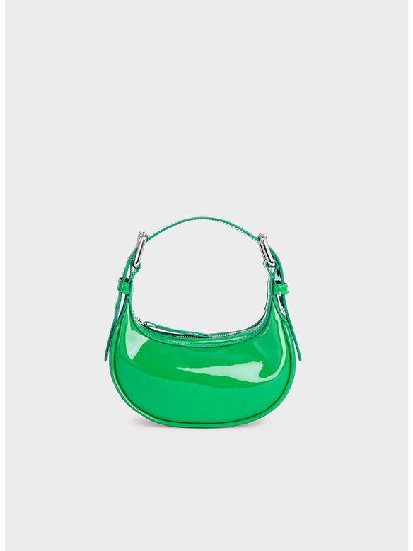 BORSA MINI SOHO GREEN PATENT LEATHER, GREEN, medium