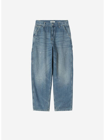 PANTALONE SINGLE KNEE, 01EJ Blue, destroy wash, splatter, small